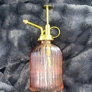 Gold and Pink Glass Plant Mister